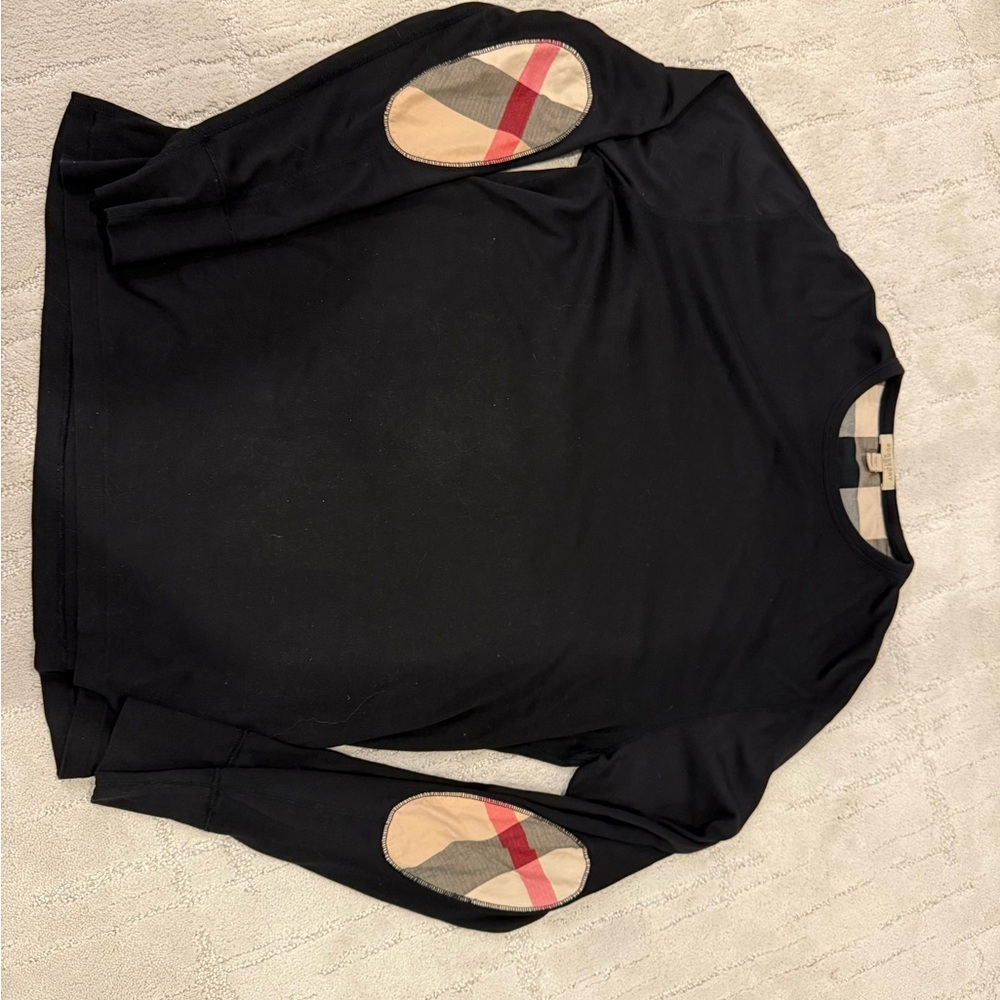 Burberry Black Shirt with Plaid Accents